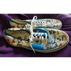 Vans Disney Aloha Mickey Minnie Mens 9.5 Women’s 11 Hawaii Tropical Shoes